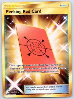 Peeking Red Card (Secret Rare) 169/156 (NM) - SM - Ultra Prism - Pokemon TCG - Image 1