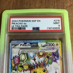 PSA 9 Pikachu ex 219/191 Ultra Rare Surging Sparks SSP Pokemon Card - Image 2