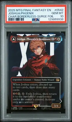 PSA 10 Joshua, Phoenix's Dominant (Borderless) (Surge Foil) Final Fantasy Foil - Image 1