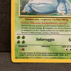 Pokemon Venusaur 15/102 Set Base Rara Holo Unlimited Wizards ITA Carte Vintage - Image 4