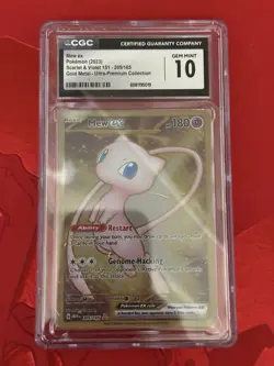 CGC 10 GEM MINT Mew Ex 205/165 Gold METAL 151 UPC PROMO Pokemon Card - Image 1