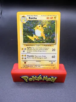 Pokemon TCG Base Set Raichu Holo Rare Card 14/102 Vintage LP Condition - Image 1