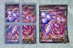 Mewtwo V-Union Set - Pokemon Sword & Shield Promo Holo Card NM + Oversized Card - Image 1