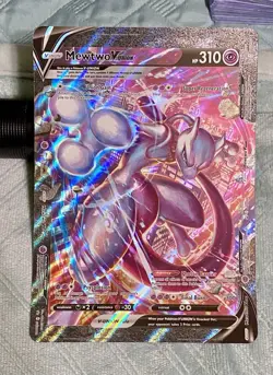 Mewtwo V-Union Set - Pokemon Sword & Shield Promo Holo Card NM + Oversized Card - Image 3
