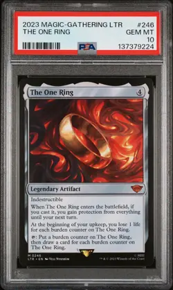 2023 MTG THE LORD OF THE RINGS: TALES OF MIDDLE-EARTH #246 THE ONE RING PSA 10 - Image 1