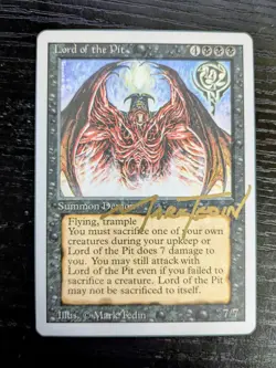 MTG REVISED Lord of the Pit SIGNED IN GOLD BY MARK TEDIN - Image 1
