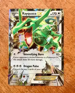 Pokemon TCG Rayquaza EX Roaring Skies Ultra Rare Holo 75/108 Dragon Card NM - Image 1