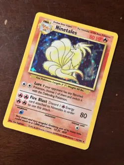 Pokemon TCG Ninetales Base Set Holo Unlimited Rare Card 12/102 - Image 1