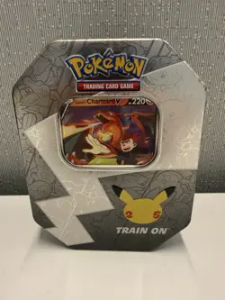Pokemon TCG 25th Anniversary Celebrations Tin Lance's Charizard V Opened 820650809880 - Image 1