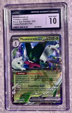 Pokemon TCG Meowscarada Ex #33 SV: Black Star Promos CGC GEM 10 - Image 1