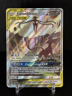 Pokemon Espeon & Deoxys GX SM240 Alternate Art Promo Tag Team - Image 1