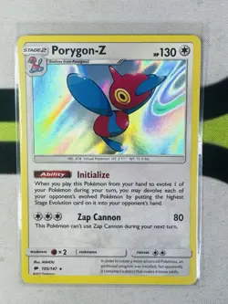 2017 Pokemon Sun & Moon Burning Shadows 105/147 Porygon-Z Holo - Image 1