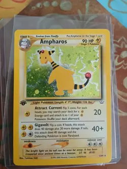 Ampharos 1/64 SPIRAL Swirl Pokemon 1st Edition Neo Revelation - Image 1