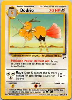 Base Set 2 #037/130 Dodrio Pokemon Moderately Played - Image 1