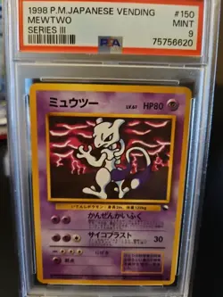 Pokemon MEWTWO Vending Series 3 Japanese #150 1998 - PSA 9 Vintage - Image 1