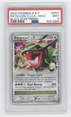 2009 POKEMON DIAMOND & PEARL BLACK STAR PROMO RAYQUAZA C LV.X HOLO PSA 9 Q1887 - Image 1