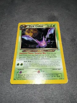 Pokemon Dark Crobat 2/105 Neo Destiny Unlimited Holo HP-Damaged - SWIRL - Image 1