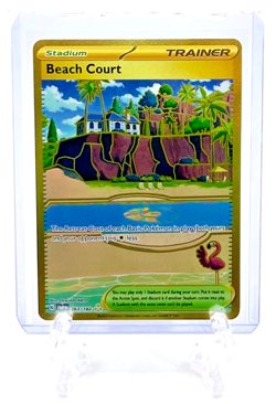 BEACH COURT 2023 Pokemon TCG Paradox Rift #263/182 TRAINER GOLD HOLO HYPER RARE - Image 1