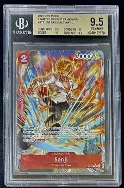 BGS 9.5 One Piece ST21-003 C* Sanji Alt Art - English - EX Gear5 - Graded - Image 1