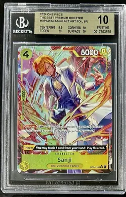 BGS 10 One Piece OP04-104 SR* Sanji Alt Art Foil - English - PRB01 - Graded - Image 1