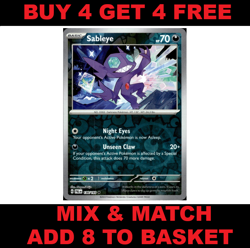 Sableye 136/193 Reverse Holo Rare Paldea Evolved Near Mint Pokemon Card - Image 1