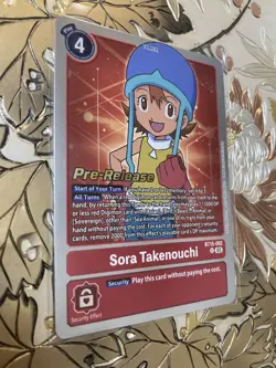 Digimon Card Game Pre-Release Sora Takenouchi BT15-082 R Exceed Apocalypse - Image 1