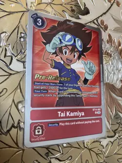 Digimon Card Game Pre-Release Foil Tai Kamiya BT14-082 Blast Ace - Image 1