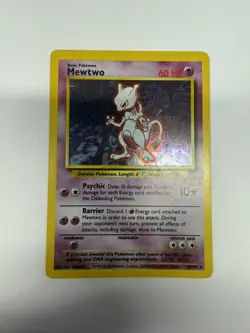Pokemon TCG Mewtwo Base Set 10/102 Holo Unlimited Holo Rare MP - Image 1