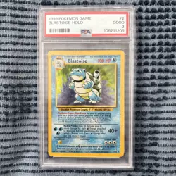 Pokemon TCG 1999 Blastoise Base Set Holo Rare PSA 2 #2/102 - Image 1