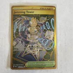 Pokemon Destined Rivals Jamming Tower 243/182 Gold 9.3 AI GRADE NEED GONE!!! - Image 1