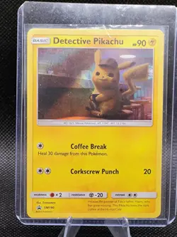 Pikachu - Detective Pikachu - SM190 - Holo Foil Rare - Pokemon Card - Near Mint - Image 1
