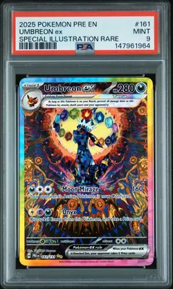 STRONG* POKEMON 2025 UMBREON ex PRISMATIC EVOLUTIONS #161 PSA 9 ! - Image 1