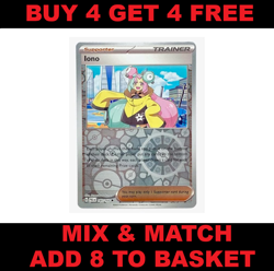 Iono 185/193 Reverse Holo Rare Paldea Evolved Near Mint Pokemon Card - Image 1