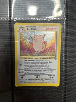 Pokemon TCG Clefable Holo Rare Card 1/64 Damaged - Image 1