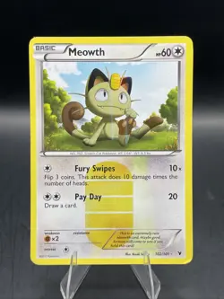 2011 Pokemon Meowth 102/101 Noble Victories Holo TCG - Image 1