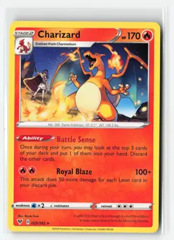 CHARIZARD 025/185 VIVID VOLTAGE NON HOLO RARE POKEMON TCG NM - Image 1