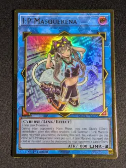 Yu-Gi-Oh! I:P Masquerena MGED-EN035 1st Edition Premium Gold Rare NM - Image 1