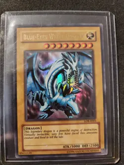 Yu-Gi-Oh! Blue-Eyes White Dragon LOB-E001 Unlimited Exactly as Seen - Image 1