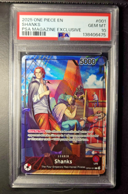 Shanks (2025 PSA Magazine Promo) OP09-001 One Piece Promotion Cards Foil PSA 10 - Image 1