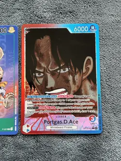 One Piece CCG Luffy Promo P-037 Ace Alt Leader OP13-002 Bundle NM English Foil - Image 3