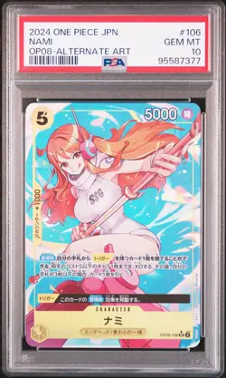 2024 ONE PIECE JPN OP08-TWO LEGENDS ALTERNATE ART #106 NAMI PSA 10 - Image 1