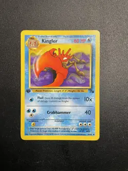 Kingler | 38/62 | 1st Edition | Fossil | Pokemon Card | NM - Image 1