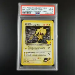 PSA 9 Rocket's Zapdos Pokemon Celebrations Classic Collection Holo Graded Card - Image 1
