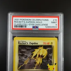 PSA 9 Rocket's Zapdos Pokemon Celebrations Classic Collection Holo Graded Card - Image 2