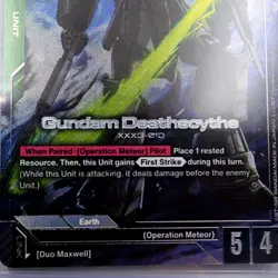 Gundam Deathscythe GD01-025 LR+ Foil Newtype Rising TCG NM Bandai Card - Image 4