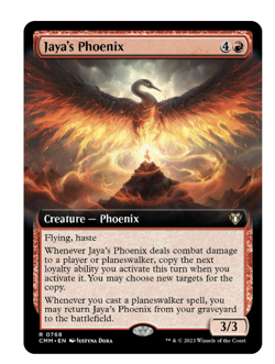 Jaya's Phoenix (Extended Art) Commander Masters MTG - Image 1