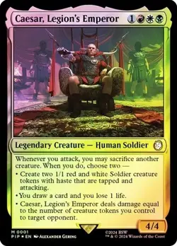 MTG ** FOIL ** Caesar, Legion's Emperor - Universes Beyond: Fallout pack fresh - Image 1