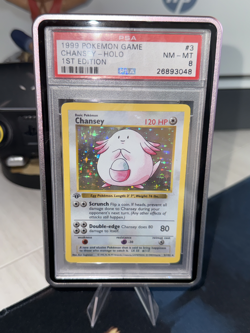 PSA 8 1999 Pokemon Base Set 1st Edition Shadowless Chansey Holo #3 - Image 1