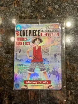 One Piece Monkey.D.Luffy College Basketball US Voyage P-055 Gonzaga Promo Sealed - Image 1
