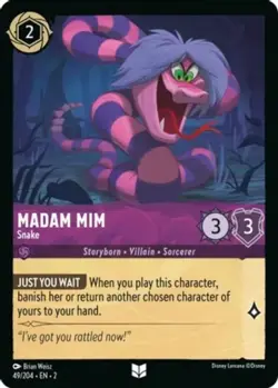 4x Madam Mim - Snake - 49/204 - Uncommon NM-Mint Disney Lorcana: Rise of the Flo - Image 1